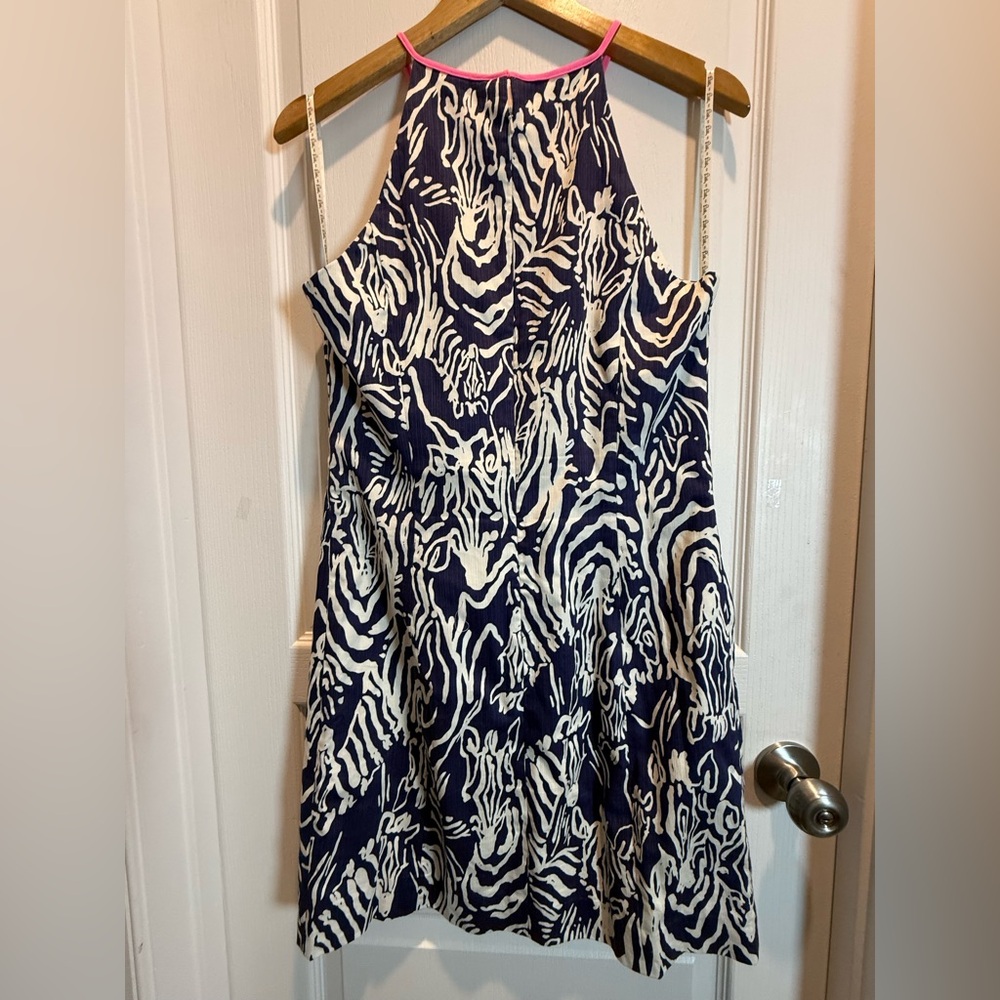 Lilly Pulitzer Pink and Navy Zebra Dress size 10 - Picture 6 of 9